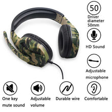 Load image into Gallery viewer, Camouflage gaming headset