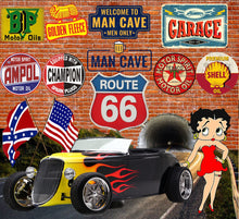Load image into Gallery viewer, Route 66 Pinball Head LED Display light box with woodgrain