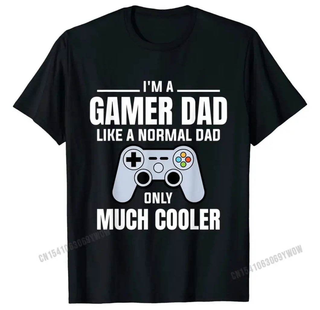 Mens Gamer Dad Like A Normal Dad Video Game Father T-Shirt Family T Shirts Prevailing Tops Shirts Cotton Men Design