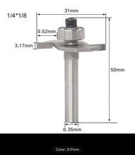 Load image into Gallery viewer, T Moulding cutting tool 3.17 / 2.38 MM Milling Cutter Router Bit Use for Wood board slotting install fixed T molding