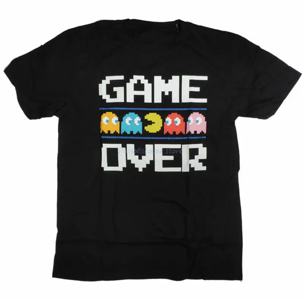 Game Over 100 Classic Retro Arcade Game Namco For Youth Middle-Age The Elder Tee Shirt men o-neck brand Brand Clothing teeshirt