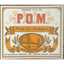 Load image into Gallery viewer, Vintage 1950s - 1960s Pride of Michigan Beer Label, Huron County, MI
