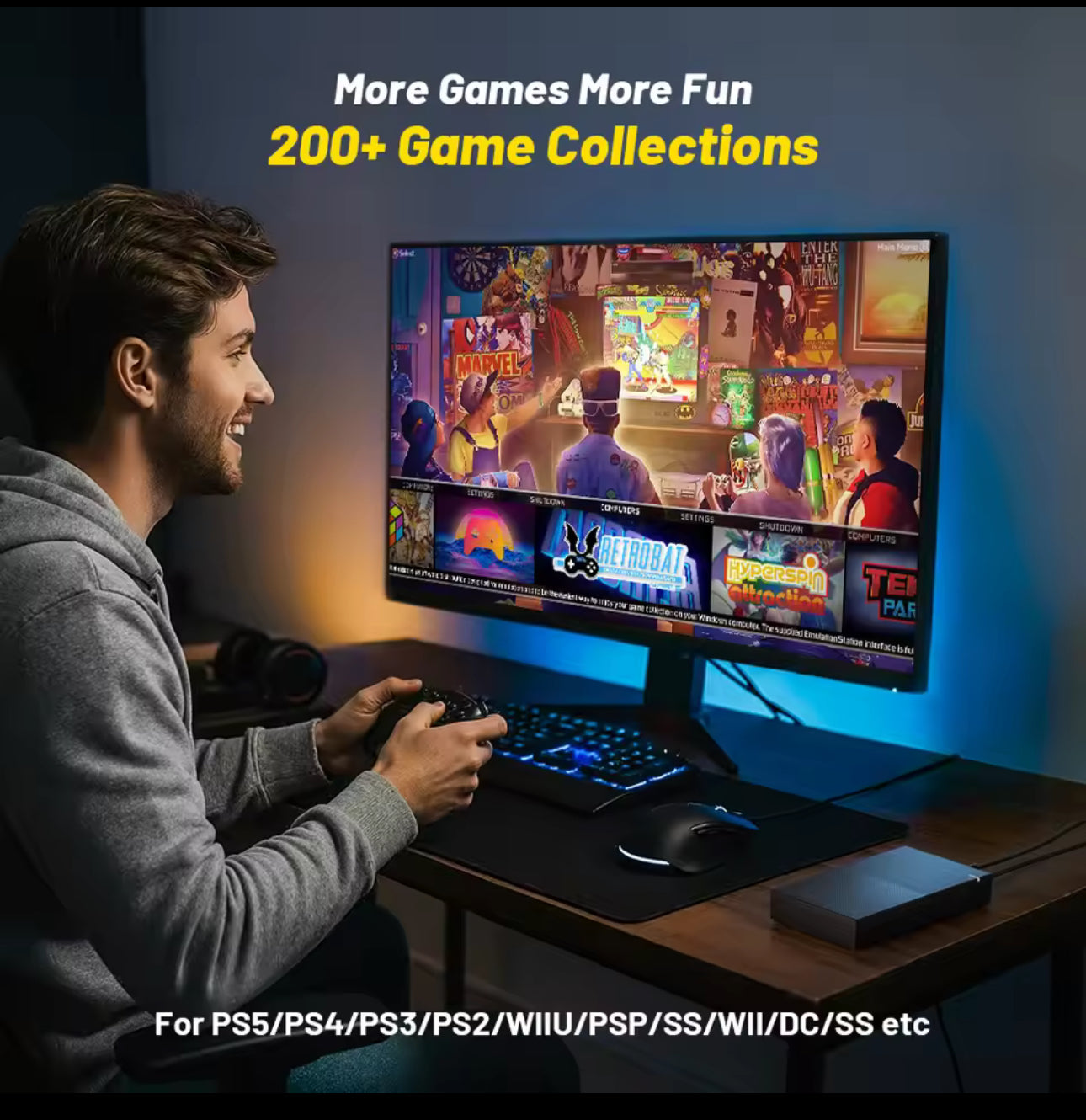KINHANK 4T Gaming HDD 新品 KINHANK 4T Gaming HDD with Launchbox Hyperspin Playnite Retrobat