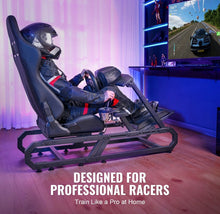 Load image into Gallery viewer, VEVOR Pre-installed Steering Racing Wheel Stand, Universal Base Fit for Logitech/Thrustmaster/Fanatec, Multi-Position Adjustable Driving Sim Simulator, Comfortable PVC Leather Integrated Cockpit
