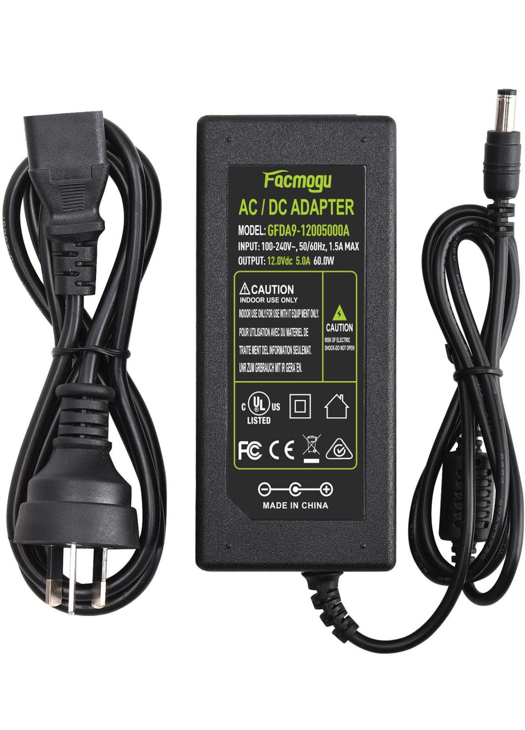5 V 2 A Power Supply 12V 5A Power Adapter - AC To DC Charger With 5.5x2.5mm Plug, 3-Year Warranty 12 V 5 A Power Supply - Foto 4