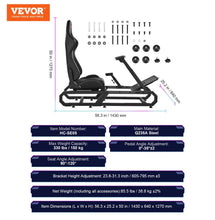 Load image into Gallery viewer, VEVOR Pre-installed Steering Racing Wheel Stand, Universal Base Fit for Logitech/Thrustmaster/Fanatec, Multi-Position Adjustable Driving Sim Simulator, Comfortable PVC Leather Integrated Cockpit
