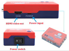 Load image into Gallery viewer, RetroScaler2x AV to HDMI-compatible Converter and Line-doubler For Retro Game Consoles PS2 N64 NES Dreamcast Saturn MD1 MD2
