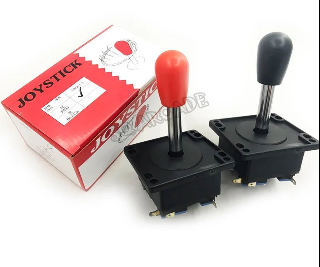 2pcs/Lot Arcade game machine stick Red/Black bat top 2 4 8 way Spanish ...