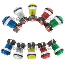 Load image into Gallery viewer, Free shipping 33mm Arcade Push Button Led Momentary illiminated Transparent Buttons with Micro Switch Cabinet Accessories
