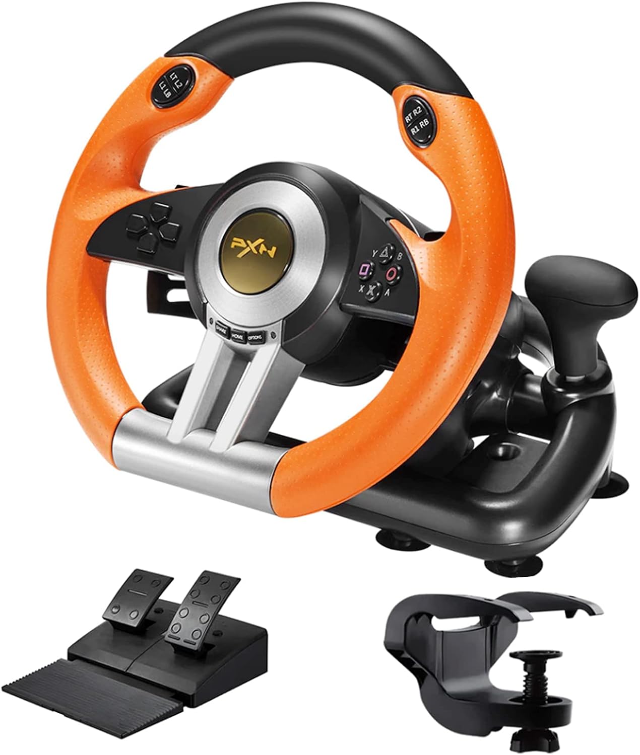 PXN V9 gaming Steering Wheel PC racing Wheel 270/900° Dual Motor Feedb ...