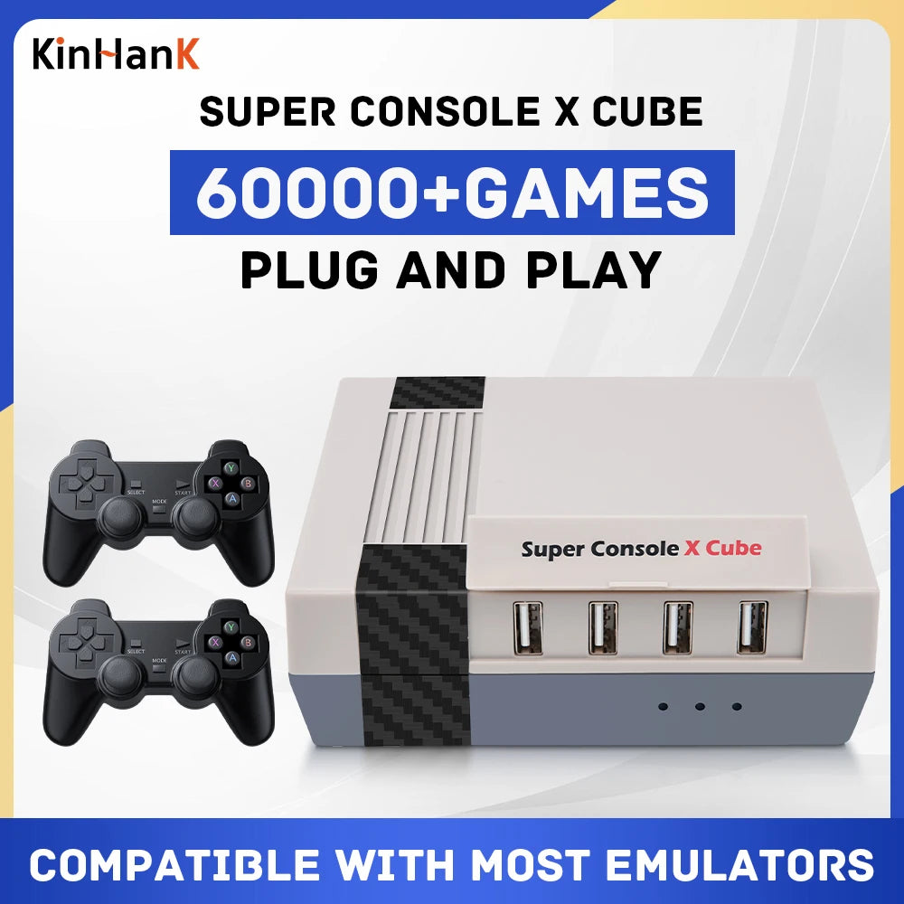 Retro Super Console X Cube Video Game Console with 60000+ Games 63+ Em ...