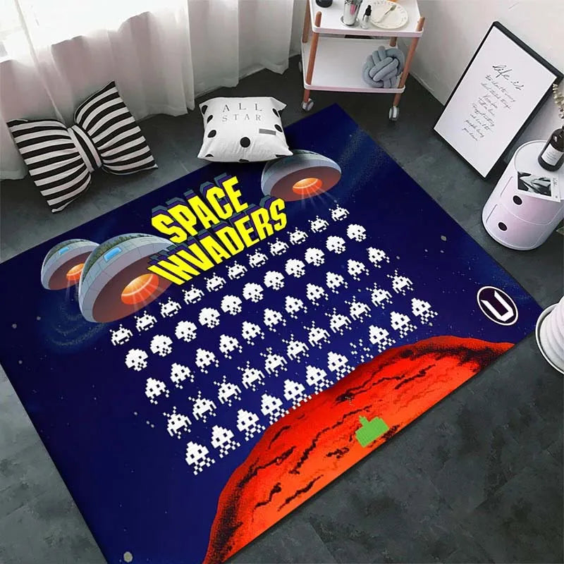 15 Sizes Retro Pixel Game Space-Invaders Carpet Rug for Bedroom Living ...